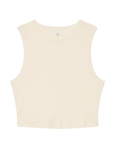 BEL-1013-Débardeur femme court musculaire à micro-côte